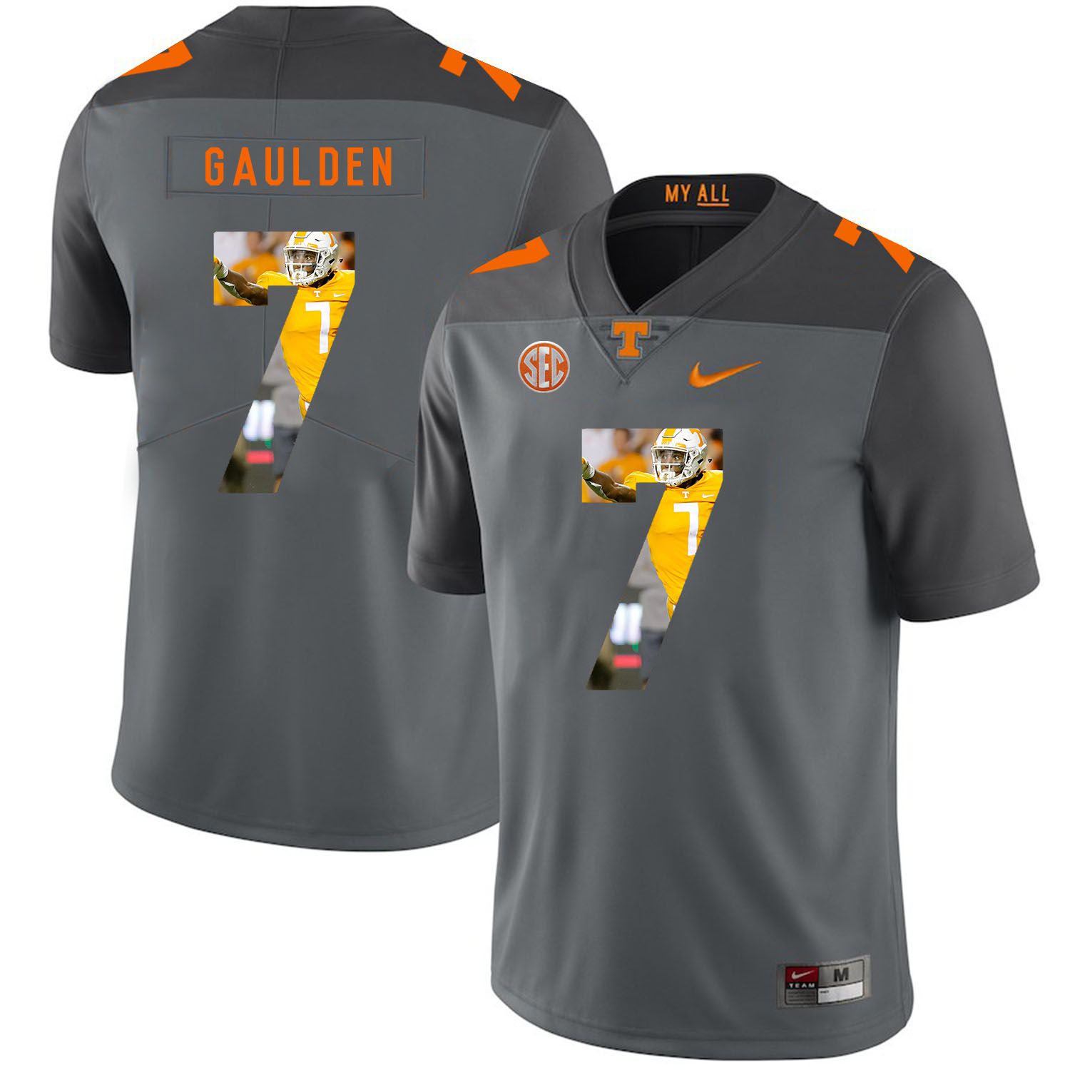 Men Tennessee Volunteers #7 Gaulden Grey Fashion Edition Customized NCAA Jerseys